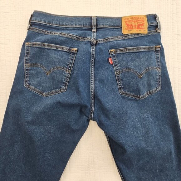 Levi's 506 Jeans Men's 33x32 Medium Wash Comfort Stretch Straight Leg Mid-Rise - Picture 5 of 16